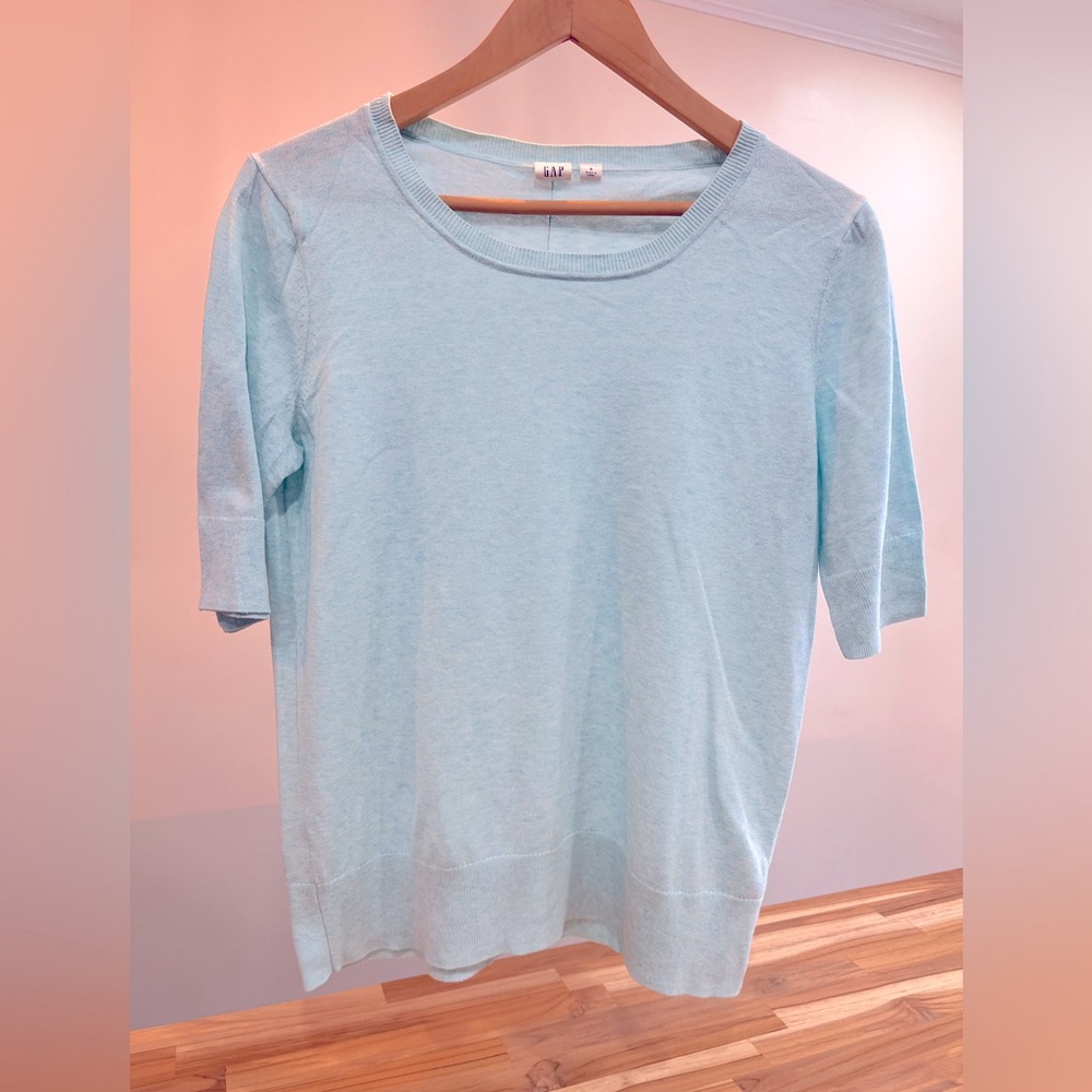 GAP Cotton Light Blue Women's Short-sleeved Sweater